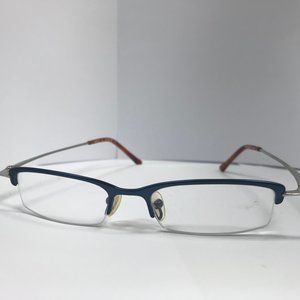 Blue Semi-Rimless Reading Glasses